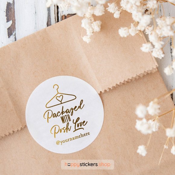 Packaged with Posh Love! Stickers & Labels with your custom text - Picture 4 of 17